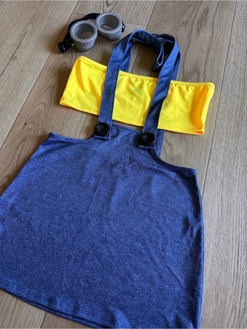 Frederick's of Hollywood Minion Costume | Bandeau & Blue Suspender Size S